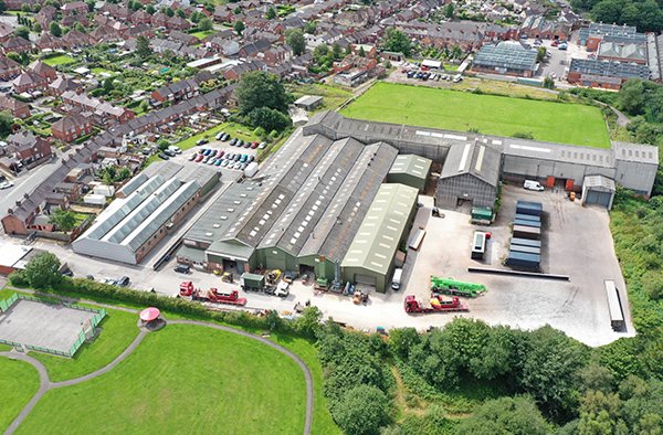 A drone view of Key Plant Automation global headquarters in Leek, Staffordshire