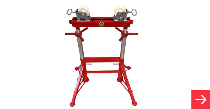 A Key Plant Double Roll Pipe Stand with three handles